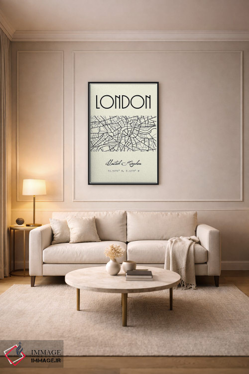 تابلو مدرن نقشه شهر لندن اثر نوردیک پرینت استودیو - D4B