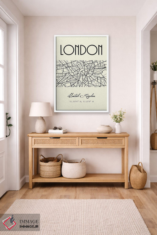 تابلو مدرن نقشه شهر لندن اثر نوردیک پرینت استودیو - D5W