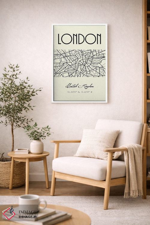 تابلو مدرن نقشه شهر لندن اثر نوردیک پرینت استودیو - D6W