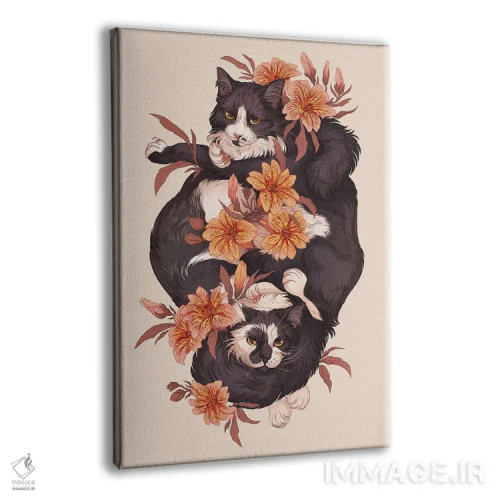 تابلو دکوراتیو سیاه و سفید اثر نورا پوتوورا - نمای پرسپکتیو محصول