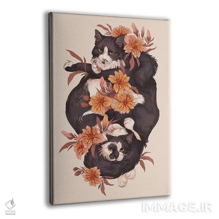 تابلو دکوراتیو سیاه و سفید اثر نورا پوتوورا - نمای پرسپکتیو محصول