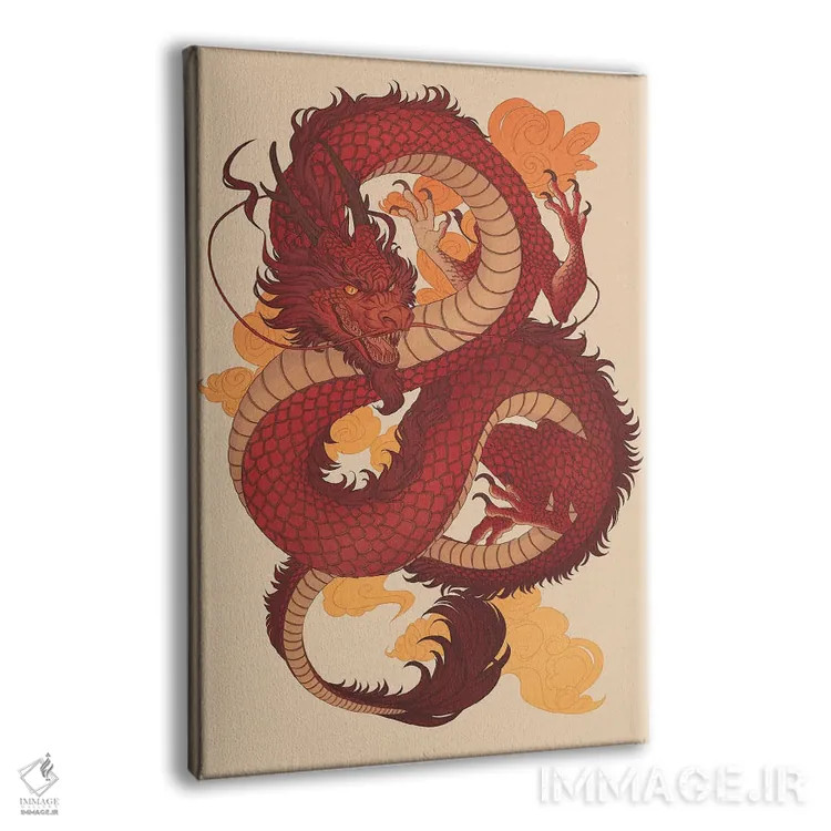 تابلو دکوراتیو اژدهای چینی اثر نورا پوتوورا - نمای پرسپکتیو محصول