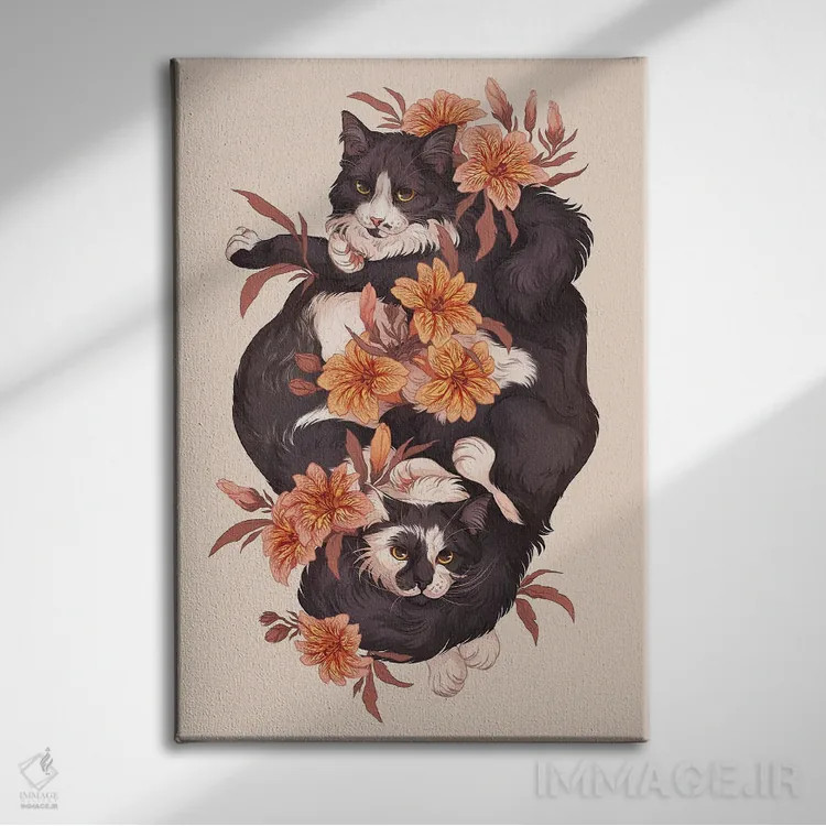 تابلو دکوراتیو سیاه و سفید اثر نورا پوتوورا - نمای روبهرو روی دیوار