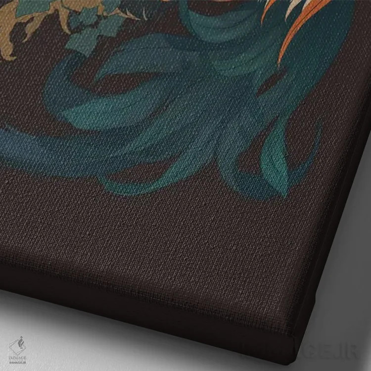 تابلو دکوراتیو پیچک درهم تنیده اثر نورا پوتوورا - نمای نزدیک بافت بوم