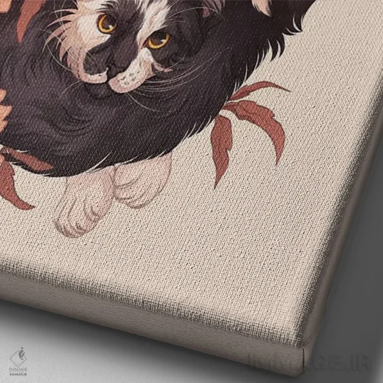 تابلو دکوراتیو سیاه و سفید اثر نورا پوتوورا - نمای نزدیک بافت بوم