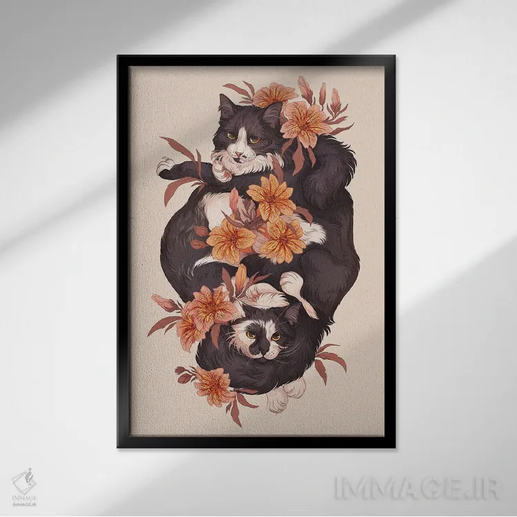 تابلو دکوراتیو سیاه و سفید اثر نورا پوتوورا - نمای قابدار مشکی