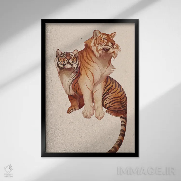 تابلو دکوراتیو برادران طلایی اثر نورا پوتوورا - نمای قابدار مشکی