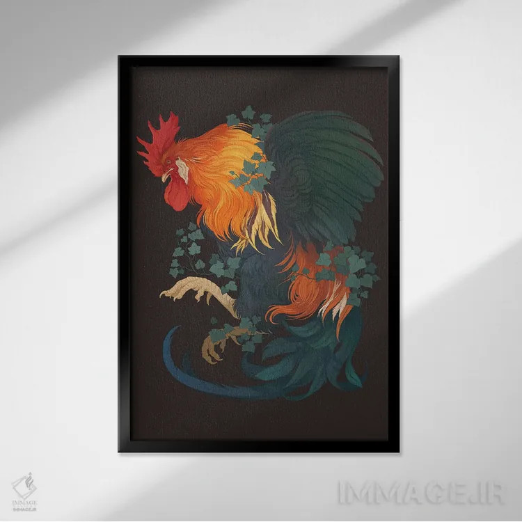 تابلو دکوراتیو پیچک درهم تنیده اثر نورا پوتوورا - نمای قابدار مشکی