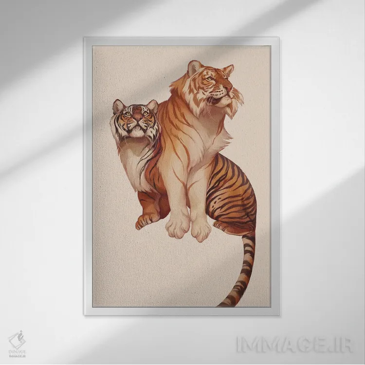 تابلو دکوراتیو برادران طلایی اثر نورا پوتوورا - نمای قابدار سفید