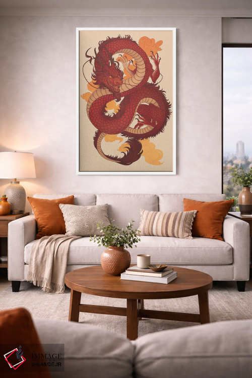 تابلو دکوراتیو اژدهای چینی اثر نورا پوتوورا - D1W