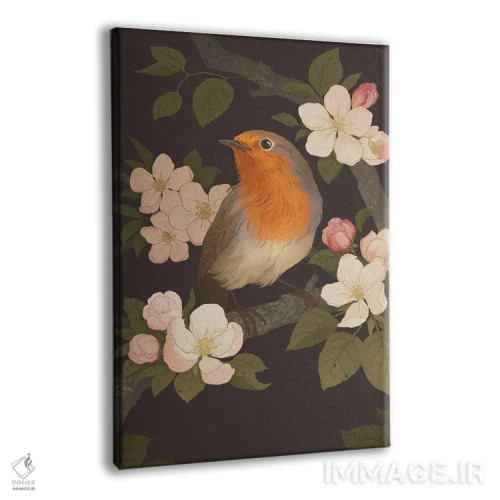 تابلو دکوراتیو سینه سرخ اروپایی اثر نورا پوتوورا - نمای پرسپکتیو محصول