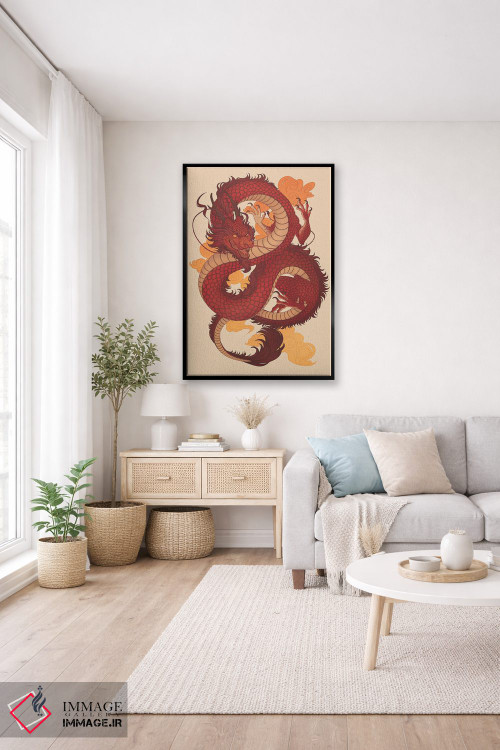 تابلو دکوراتیو اژدهای چینی اثر نورا پوتوورا - D5B