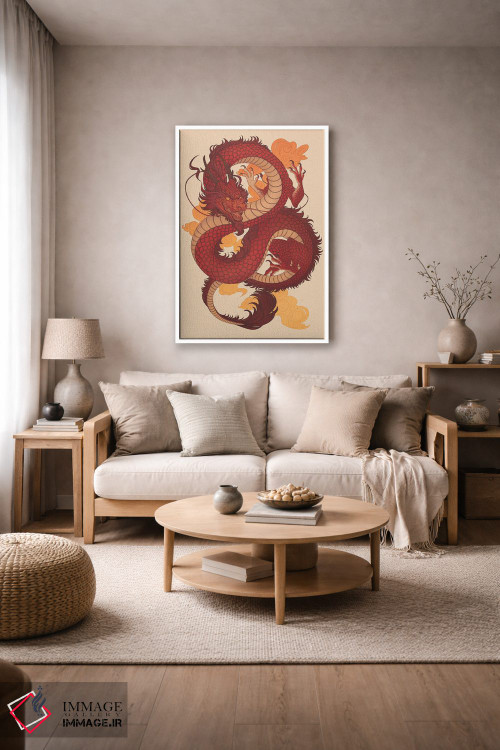 تابلو دکوراتیو اژدهای چینی اثر نورا پوتوورا - D4W