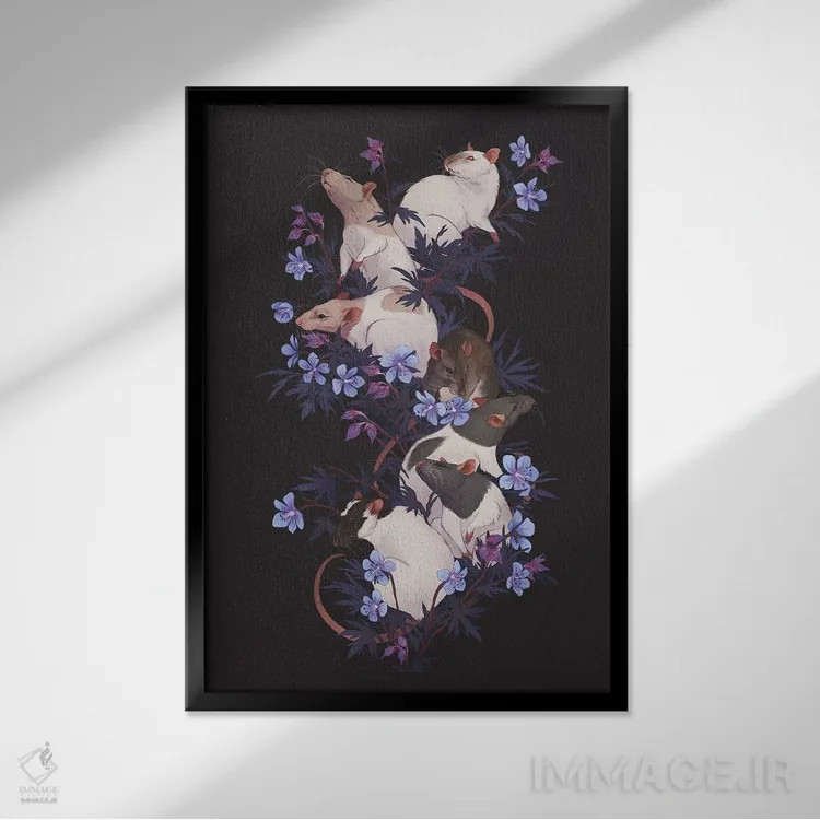 تابلو دکوراتیو هماهنگی اثر نورا پوتوورا - نمای قابدار مشکی