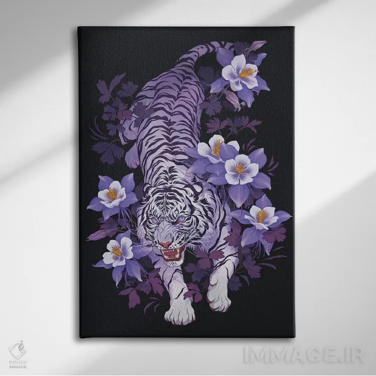 تابلو دکوراتیو سایه های بنفش اثر نورا پوتوورا - نمای روبهرو روی دیوار