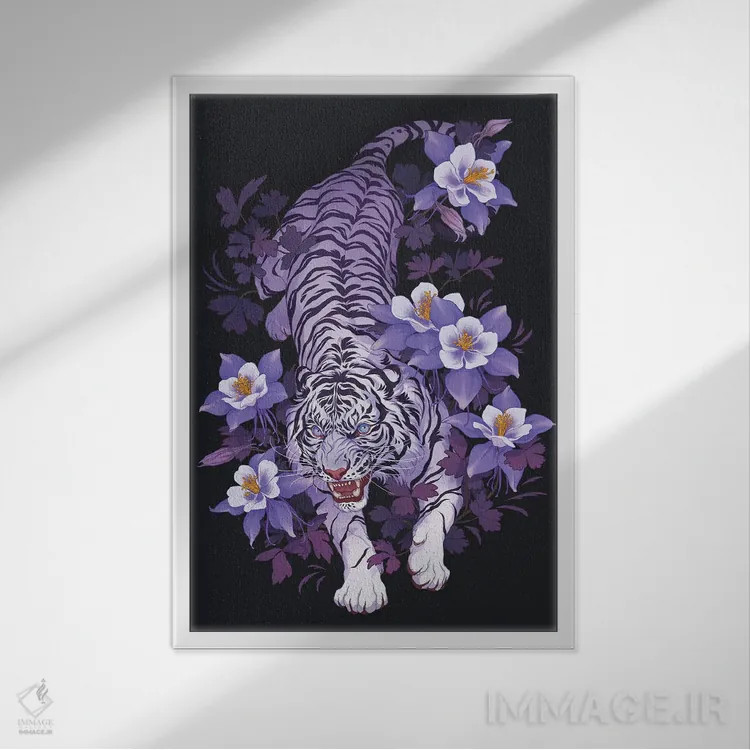 تابلو دکوراتیو سایه های بنفش اثر نورا پوتوورا - نمای قابدار سفید