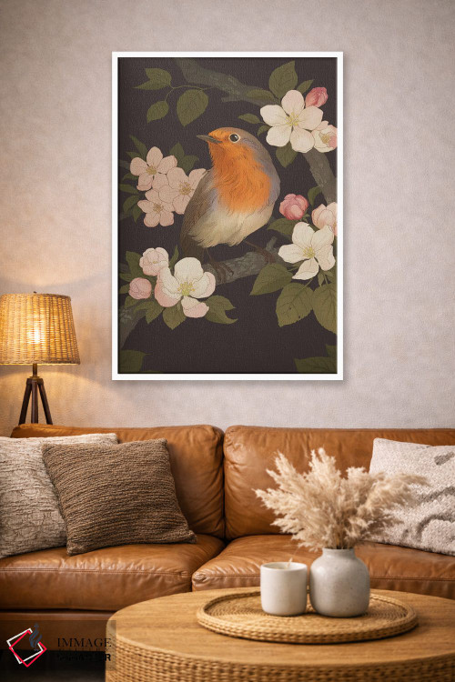 تابلو دکوراتیو سینه سرخ اروپایی اثر نورا پوتوورا - D3W