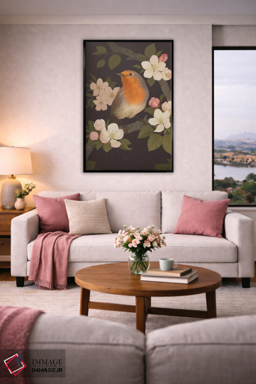 تابلو دکوراتیو سینه سرخ اروپایی اثر نورا پوتوورا - D4B