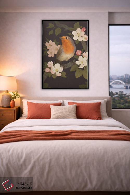 تابلو دکوراتیو سینه سرخ اروپایی اثر نورا پوتوورا - D5B