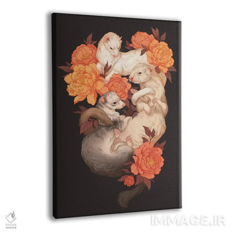 تابلو دکوراتیو برادران درهم تنیده اثر نورا پوتوورا - نمای پرسپکتیو محصول