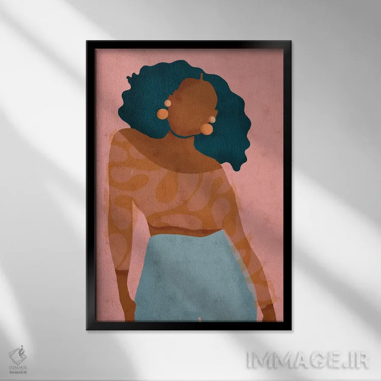 تابلو مینیمال حال و هوا اثر رینا نوریگا - نمای قابدار مشکی