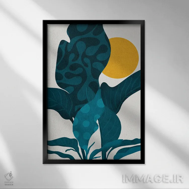 تابلو مینیمال زندگی اثر رینا نوریگا - نمای قابدار مشکی