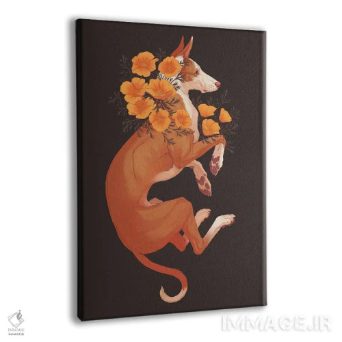 تابلو دکوراتیو سگ شکاری اثر نورا پوتوورا - نمای پرسپکتیو محصول