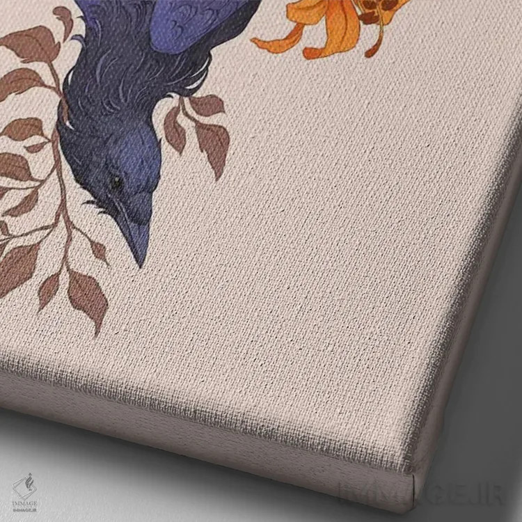 تابلو دکوراتیو در میان زنبق ها اثر نورا پوتوورا - نمای نزدیک بافت بوم