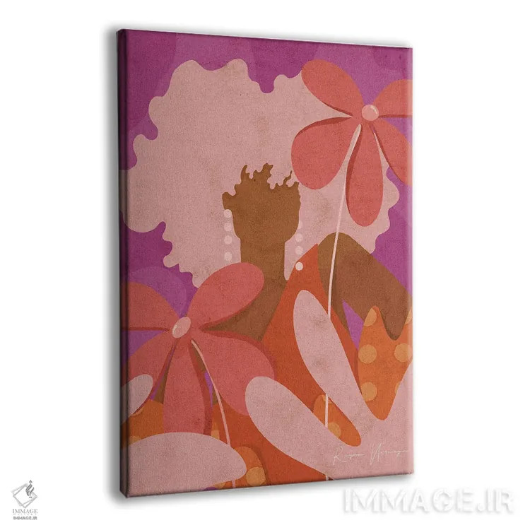 تابلو دکوراتیو دختر گل به دست اثر رینا نوریگا - نمای پرسپکتیو محصول