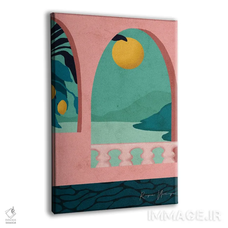 تابلو مینیمال پوزیتانو اثر رینا نوریگا - نمای پرسپکتیو محصول