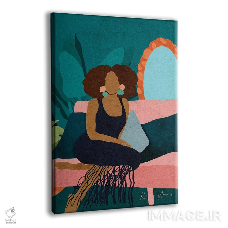 تابلو مینیمال روی کاناپه ام اثر رینا نوریگا - نمای پرسپکتیو محصول