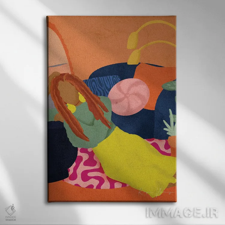 تابلو دکوراتیو در خانه امن اثر رینا نوریگا - نمای روبهرو روی دیوار