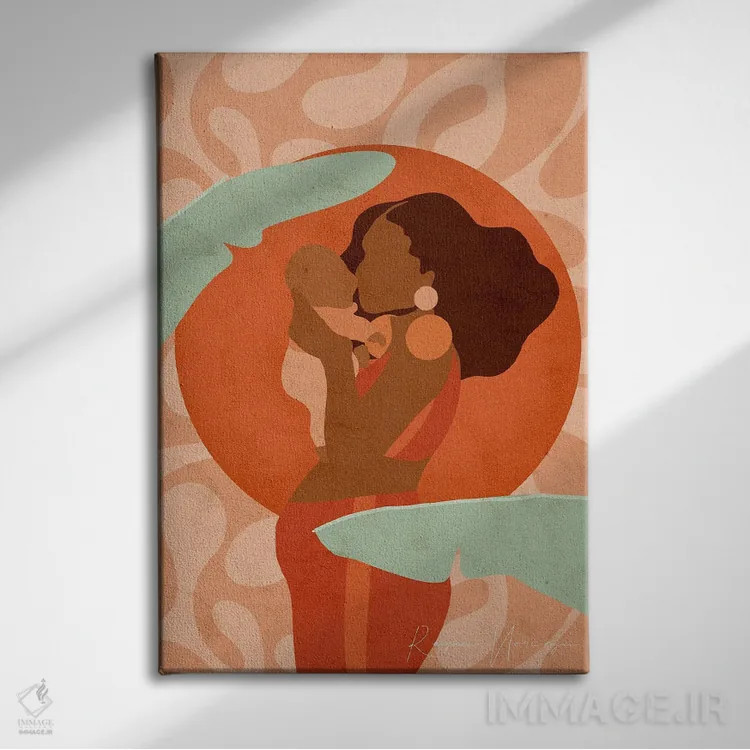 تابلو دکوراتیو نشئه پس از زایمان اثر رینا نوریگا - نمای روبهرو روی دیوار