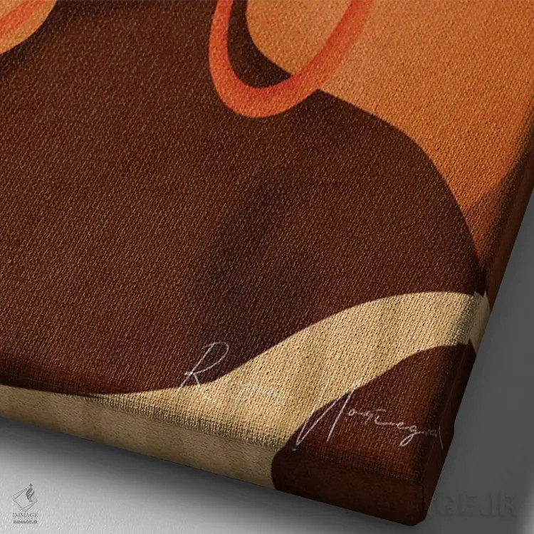 تابلو مینیمال منباورا اثر رینا نوریگا - نمای نزدیک بافت بوم