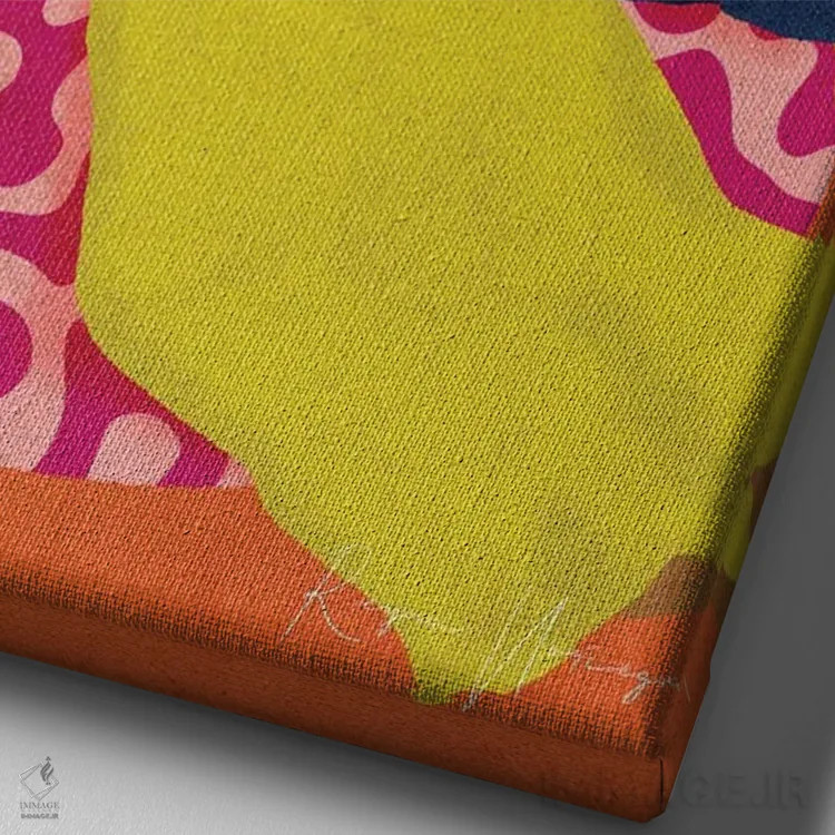 تابلو دکوراتیو در خانه امن اثر رینا نوریگا - نمای نزدیک بافت بوم