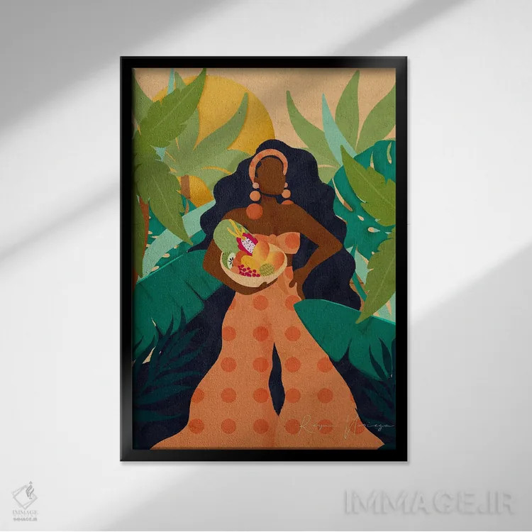 تابلو دکوراتیو میوه های جنوب فلوریدا ۲ اثر رینا نوریگا - نمای قابدار مشکی