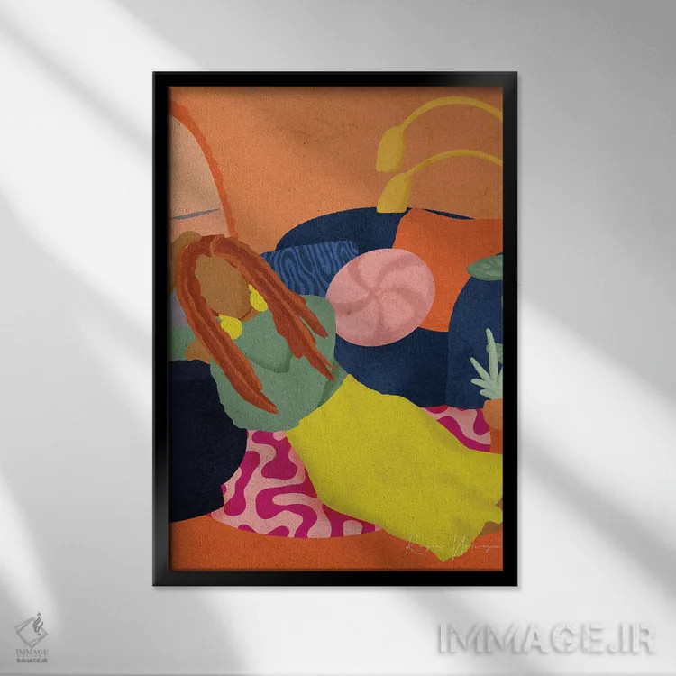 تابلو دکوراتیو در خانه امن اثر رینا نوریگا - نمای قابدار مشکی