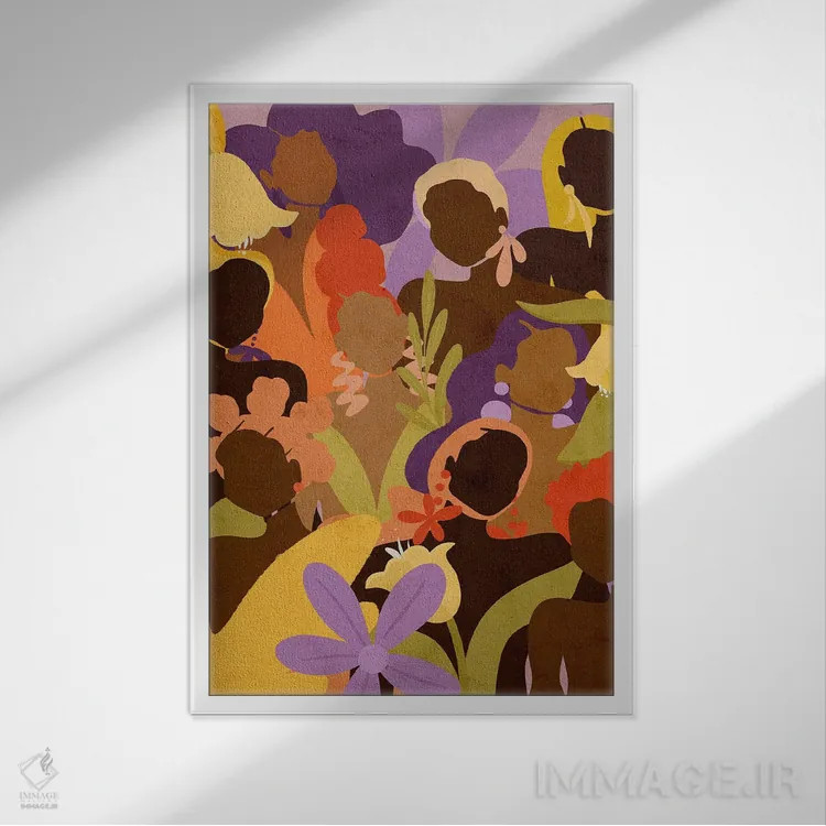 تابلو دکوراتیو شکوفه ما اثر رینا نوریگا - نمای قابدار سفید