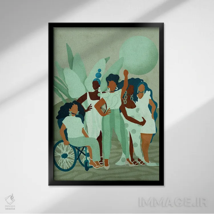 تابلو دکوراتیو خط مقدم اثر رینا نوریگا - نمای قابدار مشکی