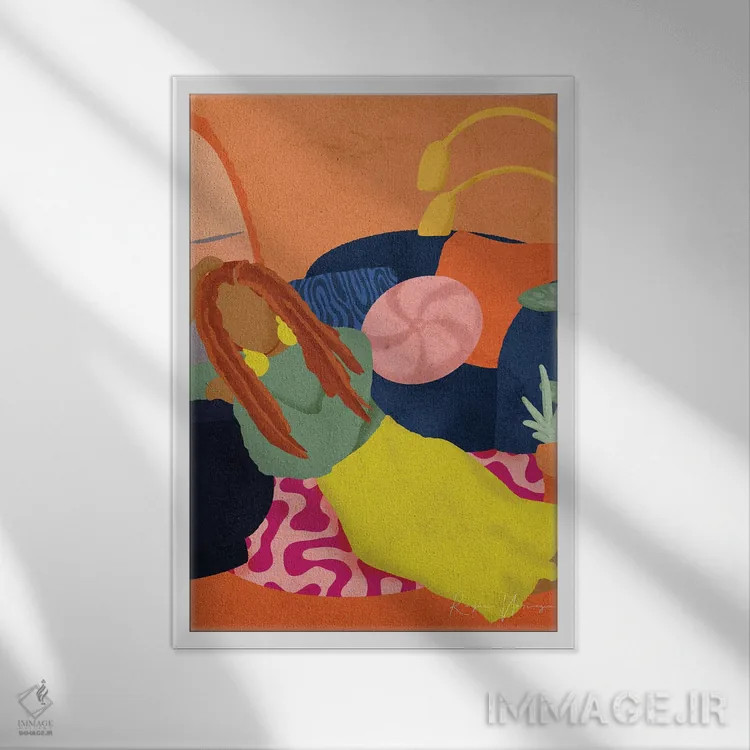 تابلو دکوراتیو در خانه امن اثر رینا نوریگا - نمای قابدار سفید