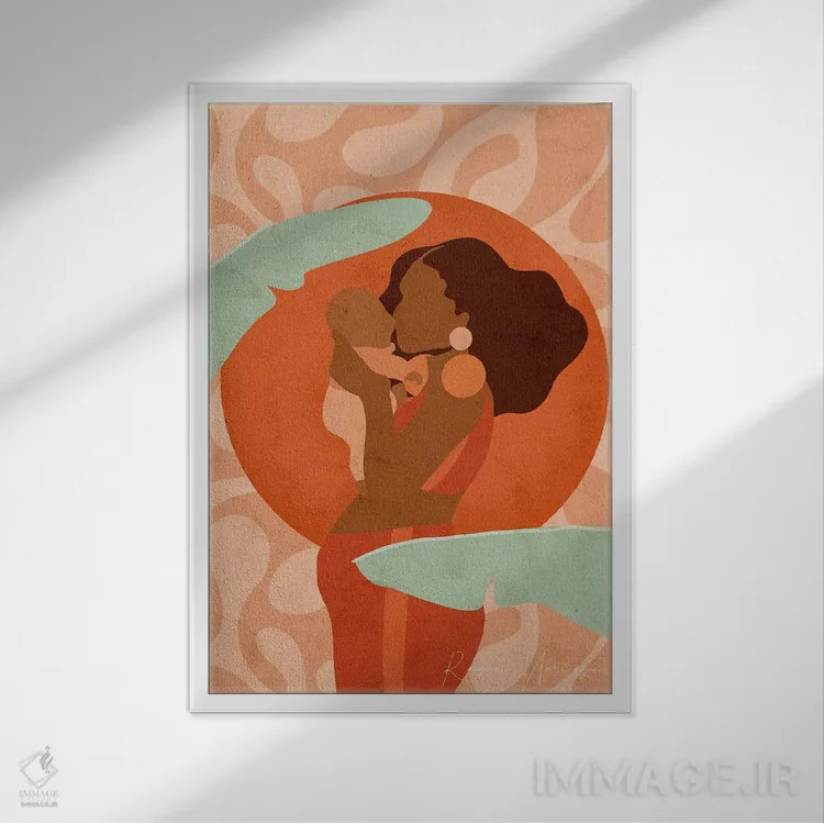 تابلو دکوراتیو نشئه پس از زایمان اثر رینا نوریگا - نمای قابدار سفید