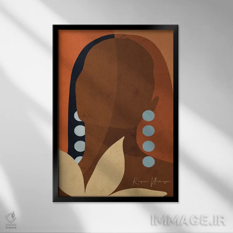 تابلو دکوراتیو سر برآوردن اثر رینا نوریگا - نمای قابدار مشکی