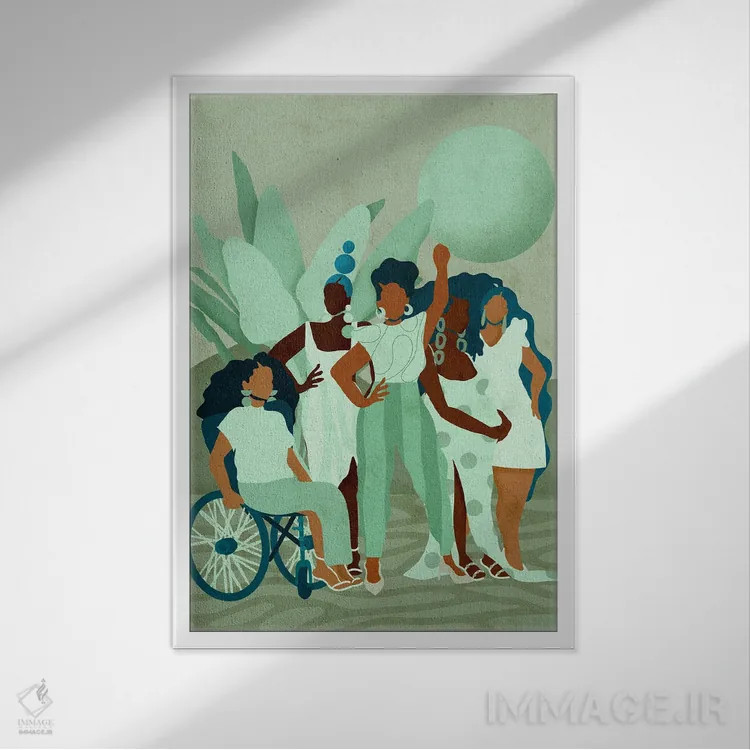 تابلو دکوراتیو خط مقدم اثر رینا نوریگا - نمای قابدار سفید