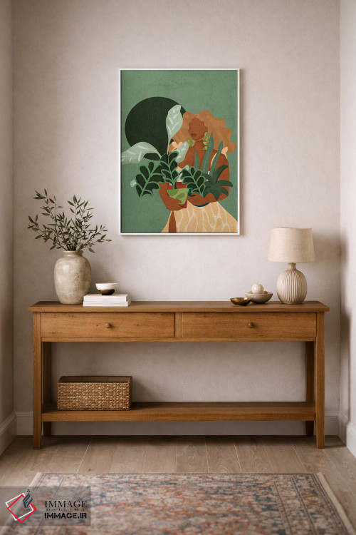 تابلو دکوراتیو بانوی گیاه دوست اثر رینا نوریگا - D1W
