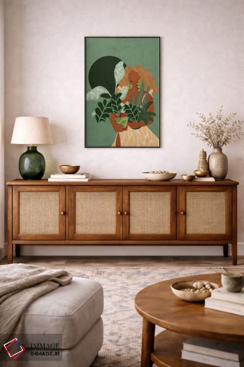 تابلو دکوراتیو بانوی گیاه دوست اثر رینا نوریگا - D3B