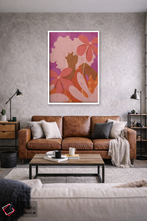 تابلو دکوراتیو دختر گل به دست اثر رینا نوریگا - D1W