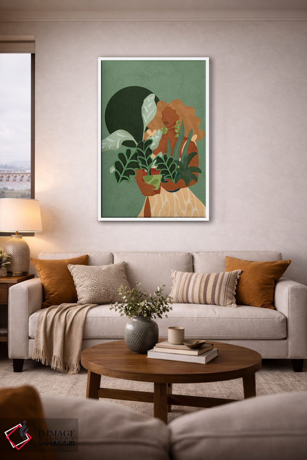 تابلو دکوراتیو بانوی گیاه دوست اثر رینا نوریگا - D2W