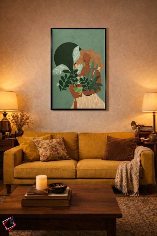 تابلو دکوراتیو بانوی گیاه دوست اثر رینا نوریگا - D4B