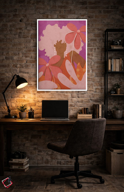 تابلو دکوراتیو دختر گل به دست اثر رینا نوریگا - D4W