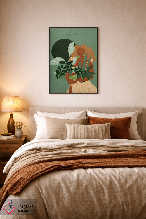 تابلو دکوراتیو بانوی گیاه دوست اثر رینا نوریگا - D6B